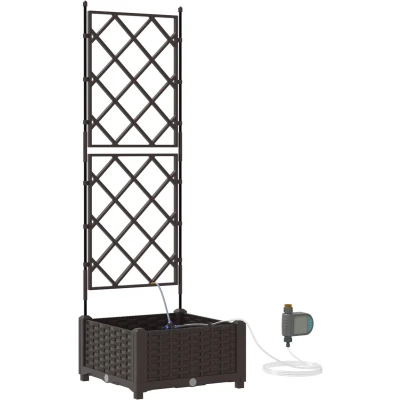 Afbeelding van vidaXL Tuin plantenbak Bruin Kunststof 40 x 126 cm