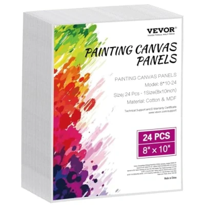 Afbeelding van VEVOR Canvas Boards 24 stuks 203x254mm Schilderdoek Wit Olieverfschilderij
