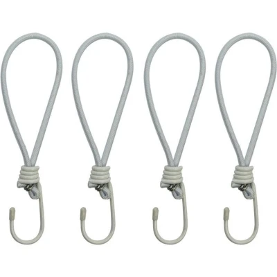 Afbeelding van Pro Plus Tentspanner met Haak 20 cm Elastisch Wit 4 stuks