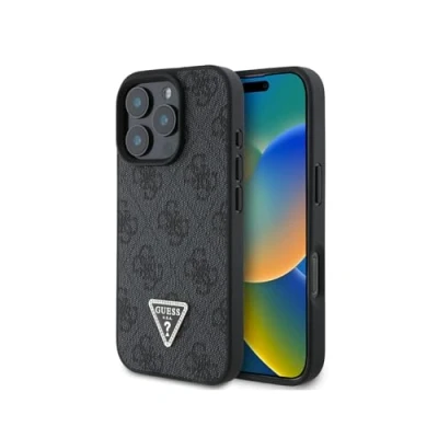 Afbeelding van Guess GUHCP16XP4TDPK iPhone 16 Pro Max 6,9&quot; zwart/zwart hardcase Leer 4G Triangle Strass