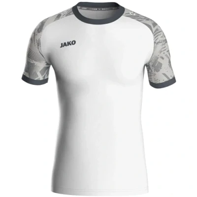 Afbeelding van Jako Iconic Shirt Korte Mouw Heren Wit / Zachtgrijs Maat: 3XL