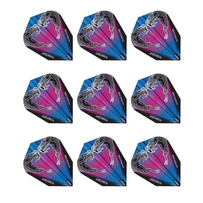 Afbeelding van RED DRAGON Peter Wright V Standard Snake Black Transparante Dart Flights 3 sets per pak (9 dartpijlen in totaal)