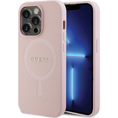 Afbeelding van GUESS GUHMP14LPSAHMCP APPLE IPHONE 14 PRO HARDCASE SAFFIANO MAGSAFE ROZE