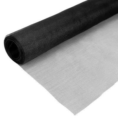 Afbeelding van QWORK® raamhor, glasvezel vliegengaas, 90 x 500 cm, houdt frisse lucht circuleert, zwart, 18 mesh