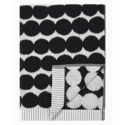 Afbeelding van Marimekko (keuken )handdoek Räsymatto zwart (donkergrijs) wit 50 x 70 cm