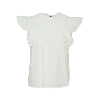 Afbeelding van Vero Moda Vmtrine Blouse, Dames, Maat: XS, Snow white