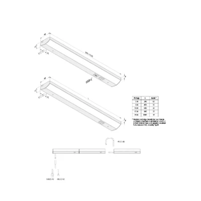 Afbeelding van Hera ModuLite F LED meubelverlichting, zwart, 90 cm, 4.000 K aluminium