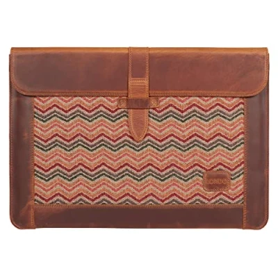 Afbeelding van Londo Top Grain Lederen MacBook Tas Laptophoes voor Pro en Air Case Compatibel met 15 Inch 15,5 16 M1 2020 2021 2022 Modellen