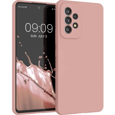 Afbeelding van kwmobile telefoonhoesje geschikt voor Samsung Galaxy A53 5G Hoesje met siliconen coating Smartphone case in terracotta