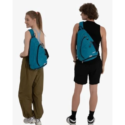 Afbeelding van Sling rugzak, Borsttas, Schoudertas, Driehoekige Rugzak Crossbody Backpack voor Heren en Dames Grote Capaciteit, Waterafstotend, Ademend, Verstelbare Riem Ideaal Buiten, Reizen, Fietsen, Wandelen
