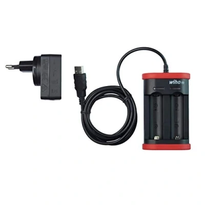 Afbeelding van Wiha Oplader voor accu type 18500 Li ion met USB en eurostekker (41915