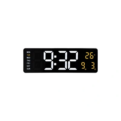 Afbeelding van NeXtime Digitale wandalarmklok 38,8x12,9x3,2cm Zwart ABS