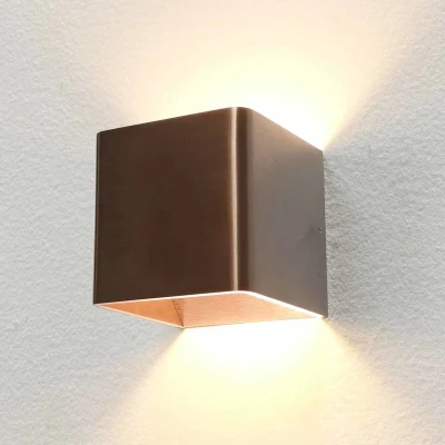 Afbeelding van Artdelight Wandlamp Fulda 10x10 cm licht brons