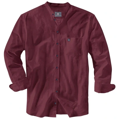 Afbeelding van Jan Vanderstorm loose fit overhemd KALLU Plus Size met printopdruk donkerrood