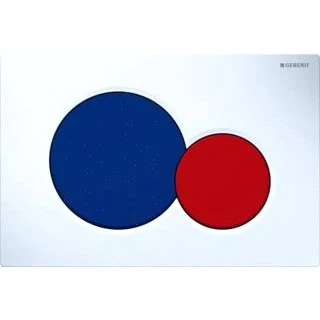 Afbeelding van Geberit bedieningsplaat Sigma01 wit toets blauw en rood