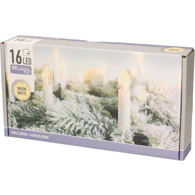 Afbeelding van Kaarsen verlichting warm wit binnen 16 lampjes