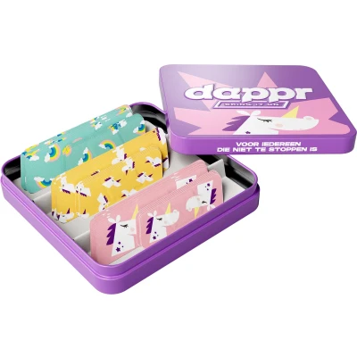 Afbeelding van Dappr Unicorn Pleisters van bamboe 30 st. 2 maten &amp; 3 designs in 1 doosje