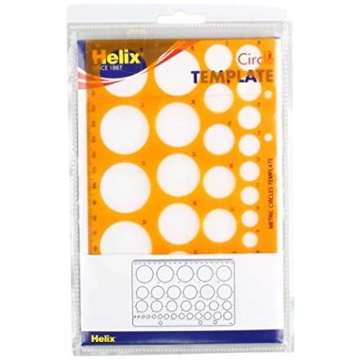 Afbeelding van Sjabloon Tekensjabloon met 32 verschillende cirkels 12x19cm Helix