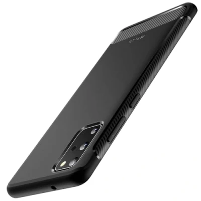 Afbeelding van JETech Slank Hoesje Compatibel met Samsung Galaxy S20 5G (2020), Slanke Case Schokabsorptie en Koolstofvezel Ontwerp (Zwart)