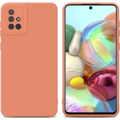Afbeelding van Cadorabo Hoesje geschikt voor Samsung Galaxy A71 4G in FLUID LICHT ORANJE Beschermhoes TPU silicone Cover Case