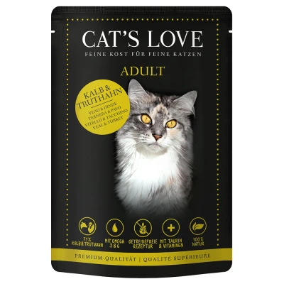 Afbeelding van 12x85g Cat&#039;s Love Kalf &amp; Kalkoen Nat Kattenvoer