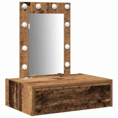 Afbeelding van vidaXL Oude Hout 60 x 40 70 cm Spiegel Kaptafel Rechthoekig