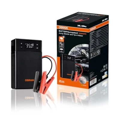 Afbeelding van OSRAM BATTERYjumpstart 1000TI, starthulp powerbank, lithium en bandenpomp, voor 12V voertuigen met maximaal 5,0 liter benzine 3,0 dieselmotoren