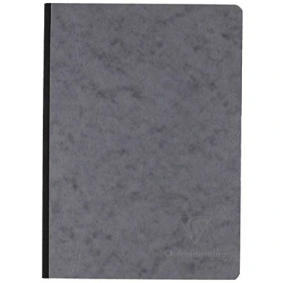 Afbeelding van Clairefontaine 795405C Collectie Age Bag Gebonden Notitieboek met Doekrug Grijs A5 14,8x21 cm 192 Blanco Witte Pagina&#039;s Papier 90 g Glanzende Kartonnen Cover Leerachtige Korrel.