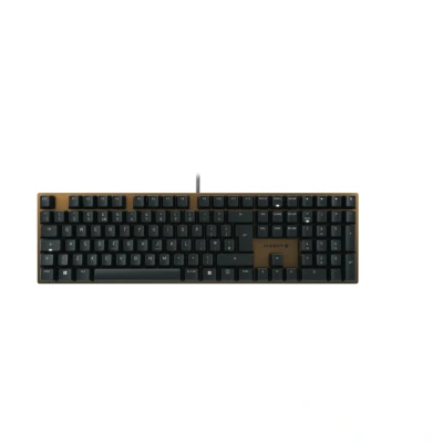 Afbeelding van CHERRY KC 200 MX, mechanisch kantoortoetsenbord met geanodiseerde metalen plaat, UK lay out (QWERTY), bekabeld, MX2A SILENT RED schakelaars, zwart/brons