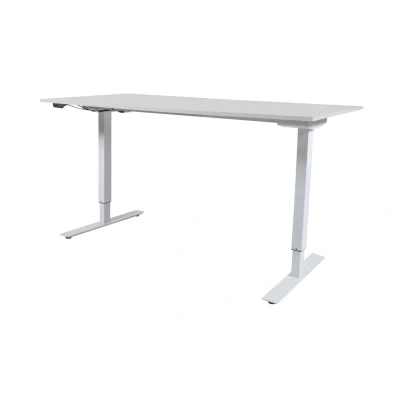 Afbeelding van Lectro Basic bureau, zit sta (69 116cm) hoogte verstelbaar dmv elektromotor met 160x80cm krijtwit 25mm blad en wit (RAL9010) frame