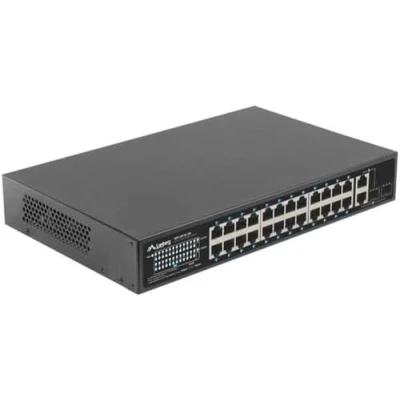Afbeelding van Lanberg Switch 24X 100MB DSP+/2X CoMBo Rack 19&quot;&quot; Gigabit Ethe