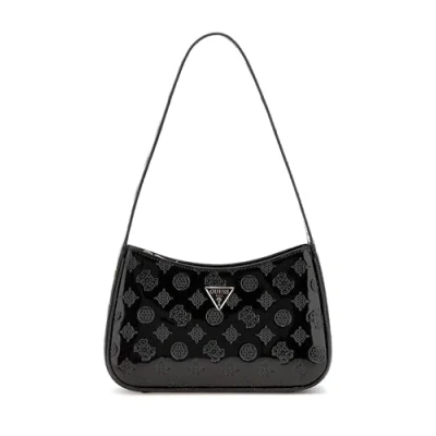 Afbeelding van GUESS Schoudertas Arnela Top Zip Shoulder Bag Black Logo Zwart