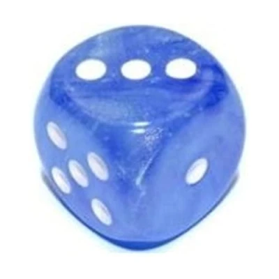 Afbeelding van Chessex Borealis D6 16mm Hemelsblauw/wit Lichtgevende Dobbelsteen Set (12 stuks)