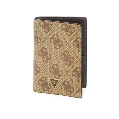 Afbeelding van GUESS Leren Kaarthoes Mito Card Holder Beige / Brown