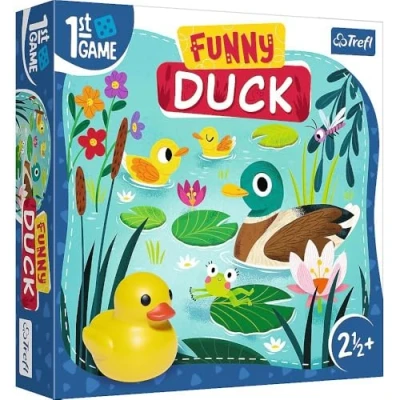 Afbeelding van Trefl Funny Duck, eerste bordspel voor de kleinsten, rubberen eenden, grote elementen, coöperatief spel met taken peuters, speels leren, kinderen vanaf 2,5 jaar