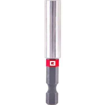 Afbeelding van Einhell Magnetische bithouder met 1/4 inch E 6,3 schacht, 60 mm, chroom vanadium, stalen huls, permanente magneet, rode gekleurde ring
