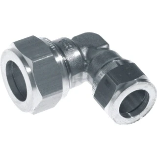 Afbeelding van VSH Super kniekoppeling 90 28 x 22 mm knel vernikkeld