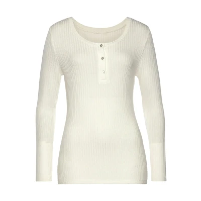 Afbeelding van Lascana Langarm Longsleeve, Dames, Maat: 44/46, Creme