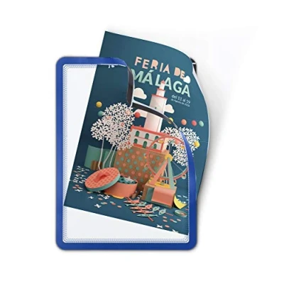 Afbeelding van Tarifold tas met magnetische rug, ft A4 blauw, pak van 2 stuks