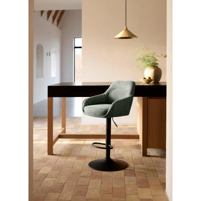 Afbeelding van Nordic Home Ellis verstelbare barstoel Stof groen