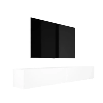Afbeelding van 3E 3xE living.com Hangende tv kast modern design A: Breedte: 2 x 100 cm. Hoogte: 34 Diepte: 32 lowboard, meubel hangend, mat wit.