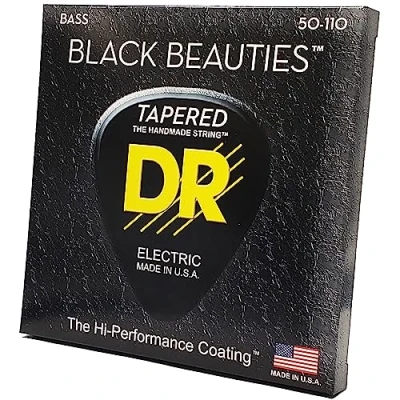 Afbeelding van DR Strings BKBT 50 Black Beauties tapered 110 set snaren voor elektrische basgitaar
