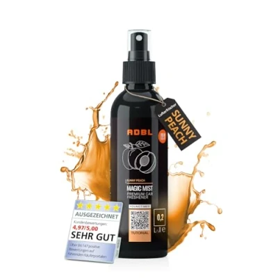 Afbeelding van ADBL Magic Mist (200ml) auto luchtverfrisser voor langdurige geur in het voertuig of thuis Sunny Peach Levendige perzikgeur fruitige frisheid compacte geurspray autoparfum