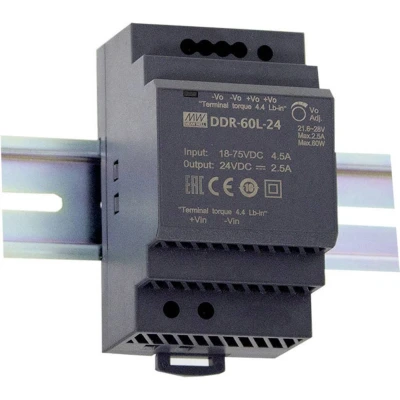 Afbeelding van Mean Well DDR 60G 15 DIN rail DC/DC converter V/DC 4 A 60 W Aantal uitgangen: 1 x Inhoud: stuk(s)