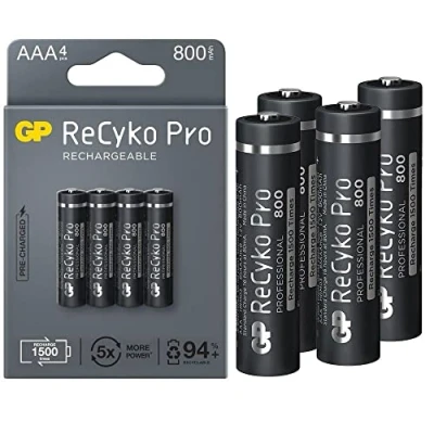 Afbeelding van GP NiMH oplaadbare batterij AAA 800mA blister(4) 3311490