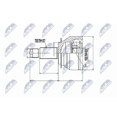Afbeelding van Homokineet reparatie set, aandrijfas NTY NPZ SB 020