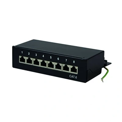 Afbeelding van LogiLink Professional Cat.6 (250 MHz) patchpaneel verdeelpaneel, tafel/wand/desktop, STP (afgeschermd) 8 poorts (RJ45)