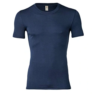 Afbeelding van Engel Natur Heren T shirt Zijde Bio Merino Wol GOTS Navy blauw 54/56(XL)