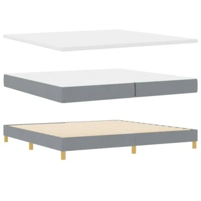Afbeelding van vidaXL Boxspringbed met matras stof lichtgrijs 200x200 cm