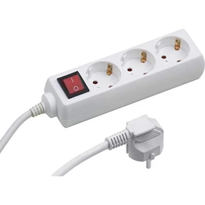Afbeelding van Meister Tido 7430230 stekkerdoos, 3 voudig, m kabel, wit, kunststof IP20, voor binnen, schakelaar, meervoudig stopcontact, tafelstopcontact, voudig